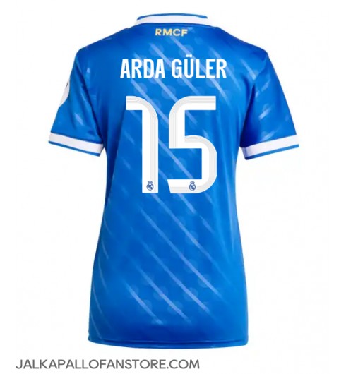 Real Madrid Arda Guler #15 Kolmaspaita Naisten 2025-26 Lyhythihainen Real Madrid Arda Guler #15 Kolmaspaita Naisten 2025-26 Lyhythihainen